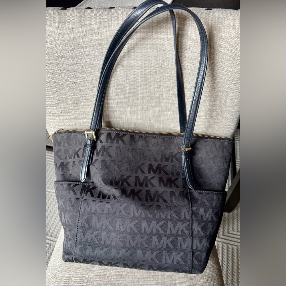 Michael Kors Black Monogram Tote - Picture 2 of 6